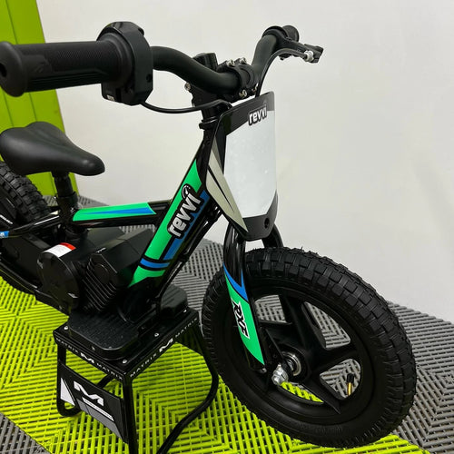 Revvi 12" Electric Bike + Riding Gear Bundle - Green