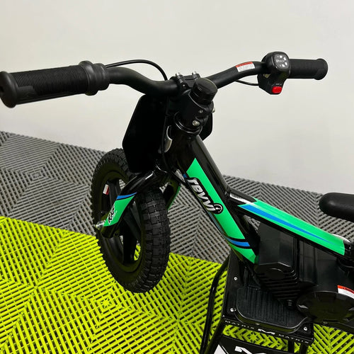 Revvi 12" Electric Bike + Riding Gear Bundle - Green