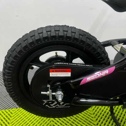Revvi 12" Electric Bike + Riding Gear Bundle - Pink