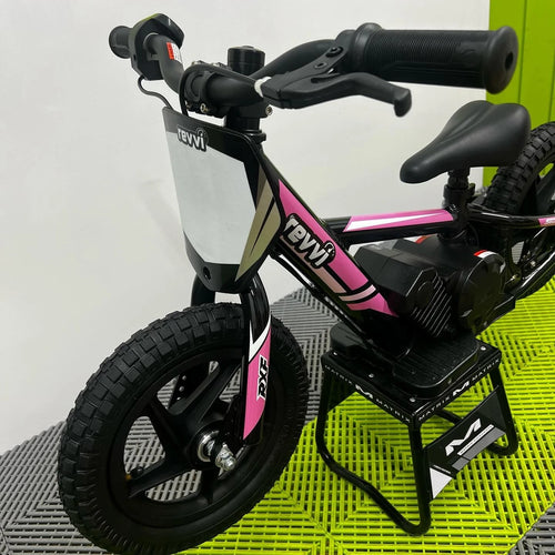 Revvi 12" Electric Bike + Riding Gear Bundle - Pink