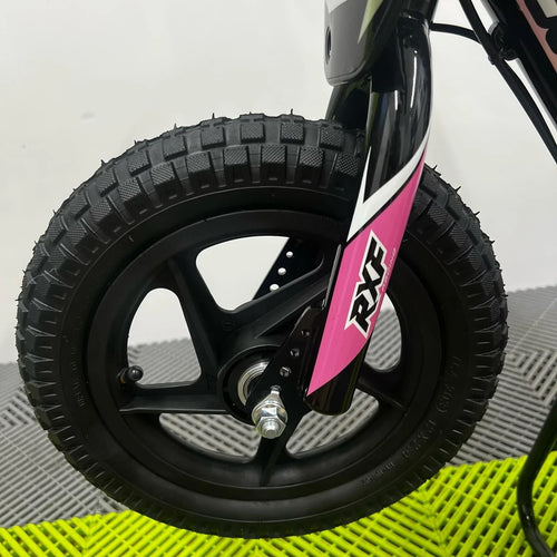 Revvi 12" Electric Bike + Riding Gear Bundle - Pink