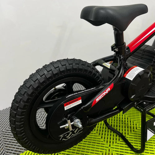 Revvi 12" Electric Bike & Spare Upgraded Battery Bundle - Red