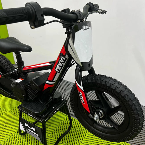 Revvi 12" Electric Bike + Riding Gear Bundle - Red