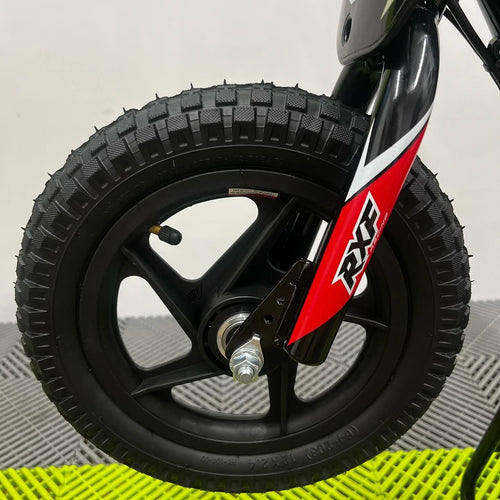 Revvi 12" Electric Bike + Riding Gear Bundle - Red