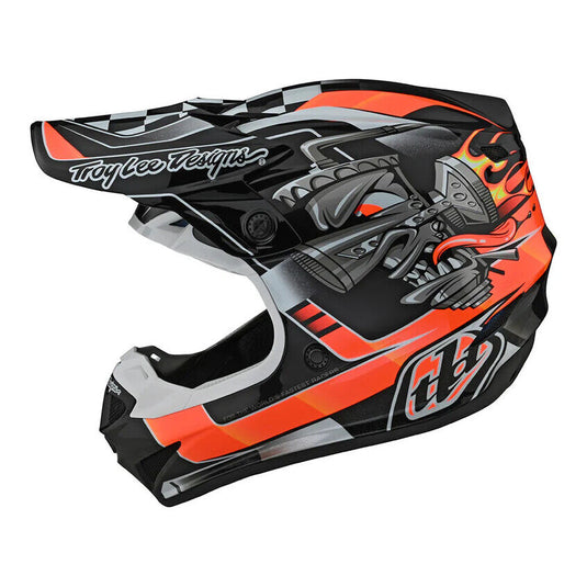 Troy Lee Designs SE4 Polyacrylite Youth Carb Black Motocross Helmet