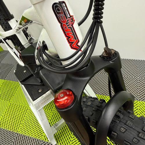 Amped A20 Pro Electric Bike + Riding Gear Bundle - White