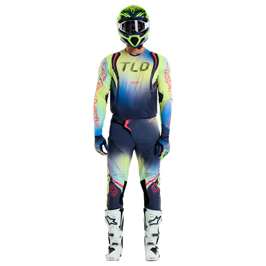 Troy Lee Designs Spring 2025 SE Ultra Drip Glo Yellow Dark Navy Kit Combo